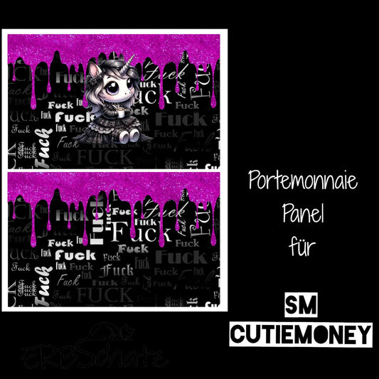 CutieMoney Duo KL Portemonnaie Panel Goth Unicorn | 16x20cm