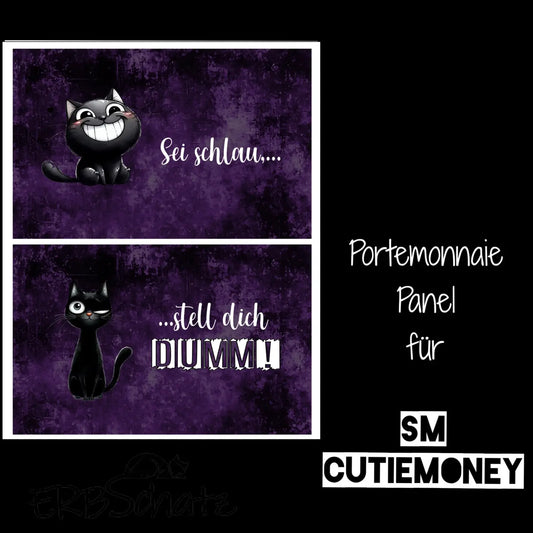 CutieMoney Duo KL Portemonnaie Panel ’Sei schlau’ | 16x20cm