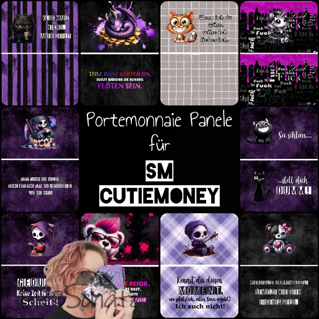 CutieMoney Duo KL Portemonnaie Panele Motiv & Spruch | 16 x