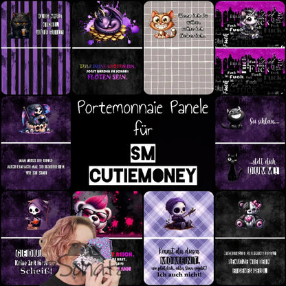 CutieMoney Duo KL Portemonnaie Panele Motiv & Spruch | 16 x