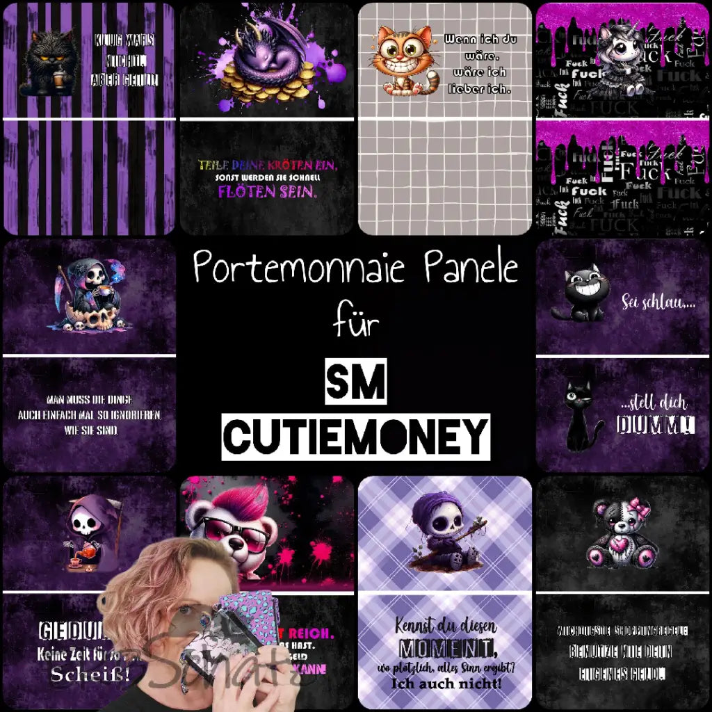 CutieMoney Duo KL Portemonnaie Panele Motiv & Spruch | 16 x