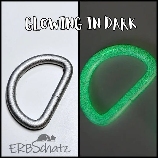 D-Ring Glowing in Dark für 25mm Gurtband - Glow in Dark