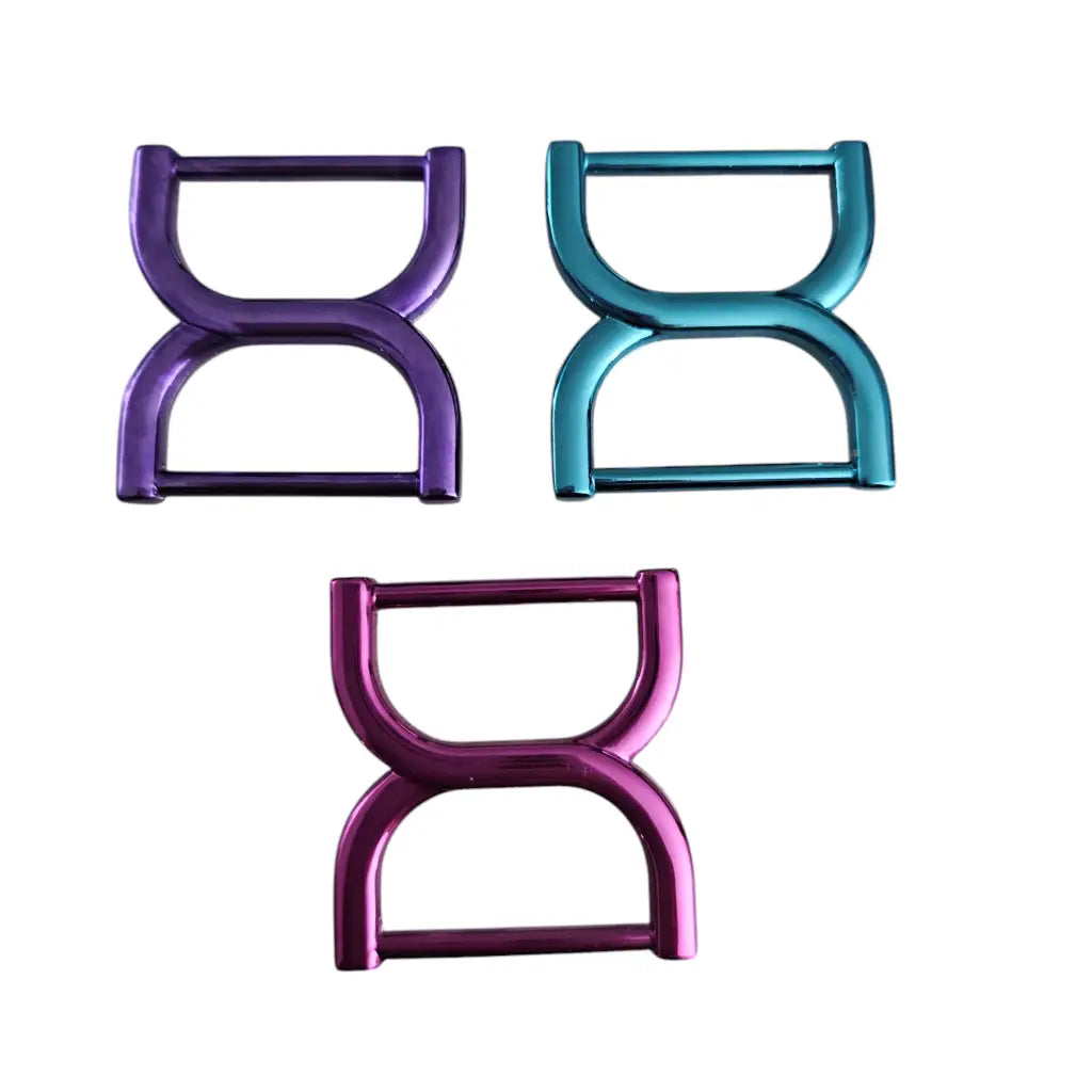 D-Ring X-Form (metallic Farben) für 25mm Gurtband Pink