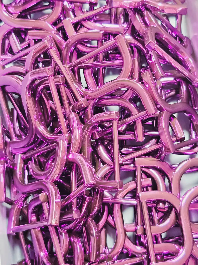 D-Ring X-Form (metallic Farben) für 25mm Gurtband Pink