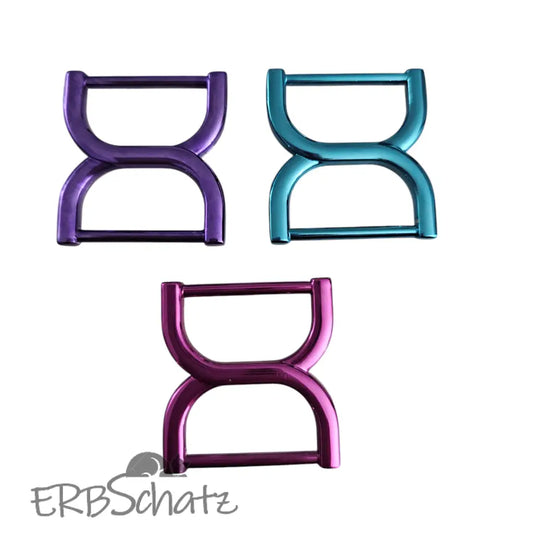 D-Ring X-Form (metallic Farben) für 25mm Gurtband Pink
