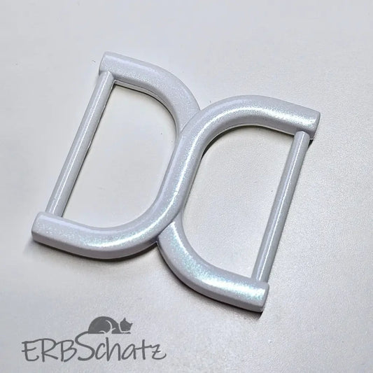 D-Ring X-Form (White Glossy Shimmer) für 25mm Gurtband