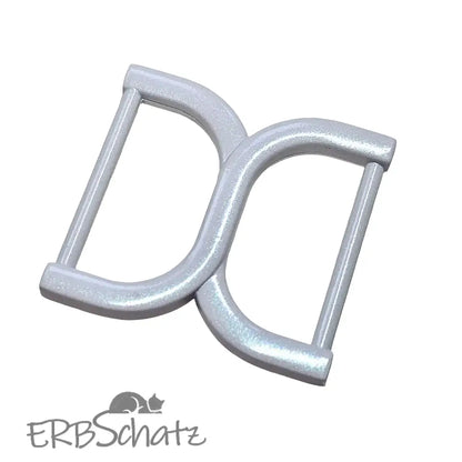 D-Ring X-Form (White Glossy Shimmer) für 25mm Gurtband