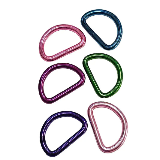 D-Ringe Metallic Colours für 25mm Gurtband Pink