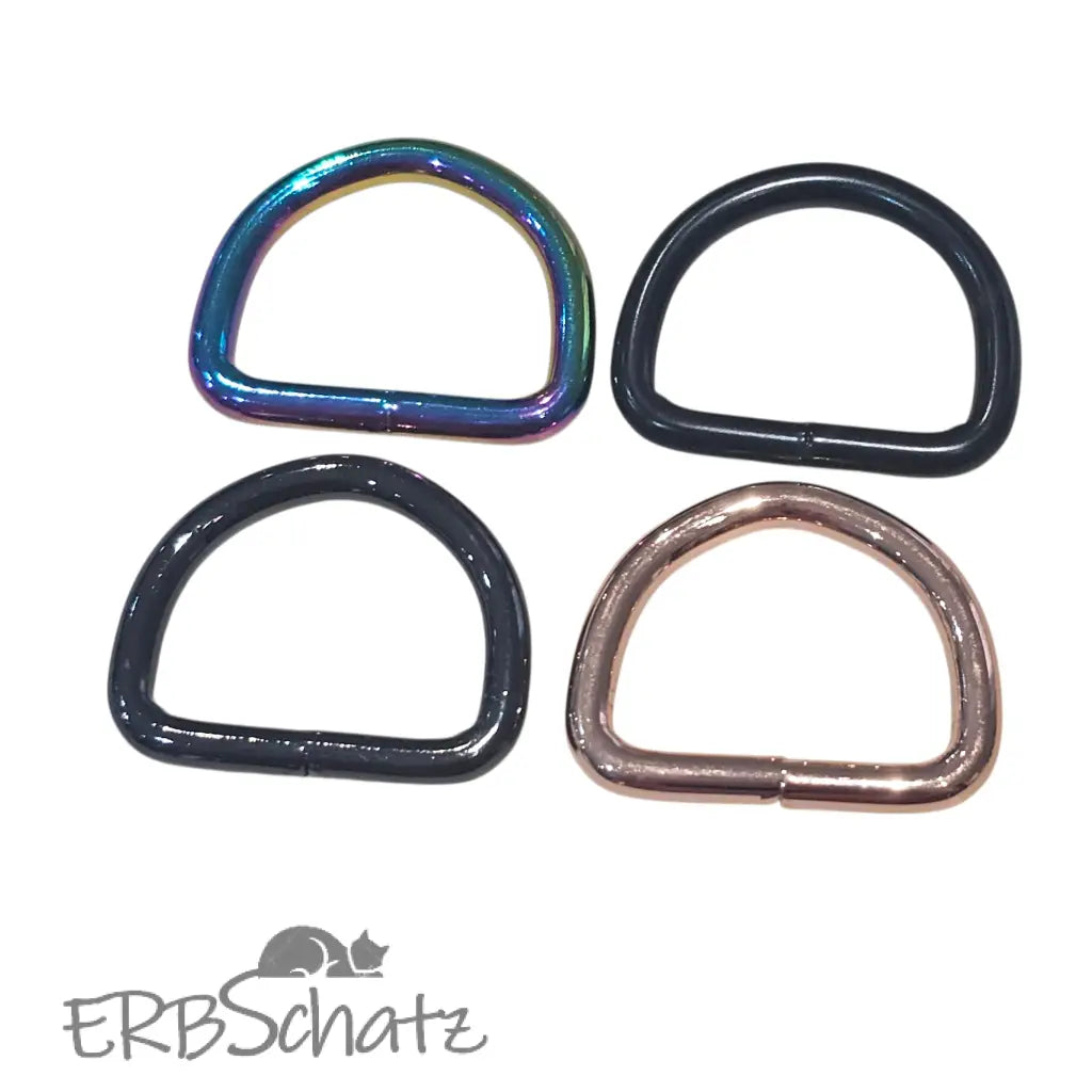 D-Ringe Neu | Bruchlast 220 kg | für 25mm Gurtband Roségold