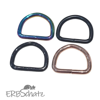 D-Ringe Neu | Bruchlast 220 kg | für 25mm Gurtband Roségold