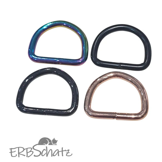 D-Ringe Neu | Bruchlast 220 kg | für 25mm Gurtband Roségold