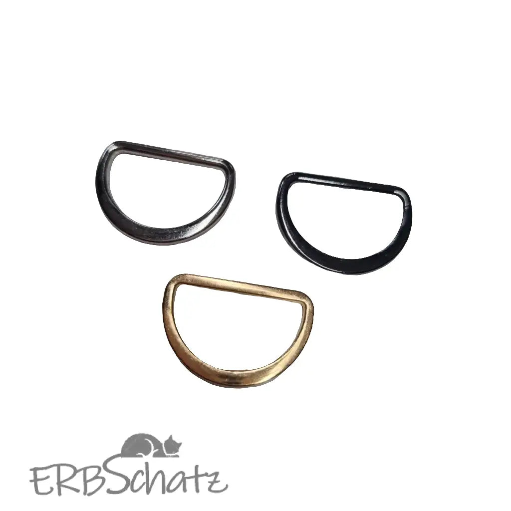D-Ringe schmale Form Gold Silber Gun Metal für 25mm