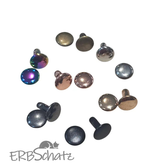 Doppelkopfnieten Farbauswahl 8x8mm Silber - reißverschluss