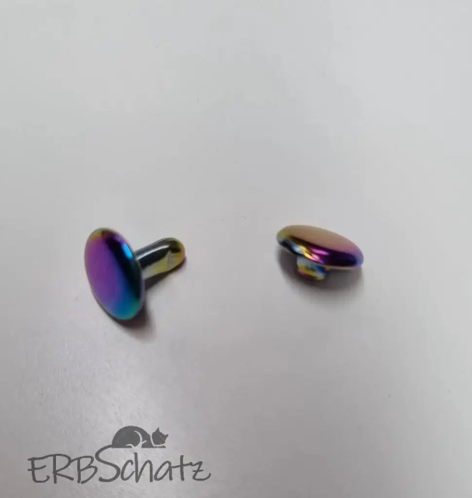 Doppelkopfnieten Farbauswahl 9x9mm Rainbow - reißverschluss