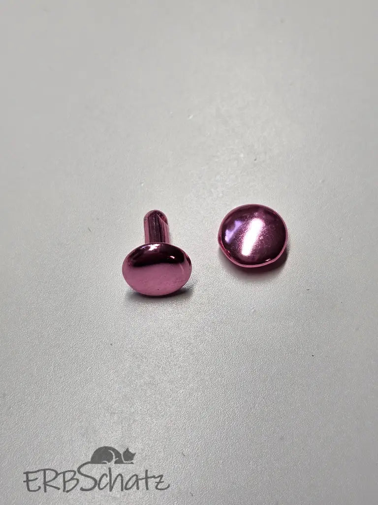 Doppelkopfnieten metallic bunt 8x8mm Pink