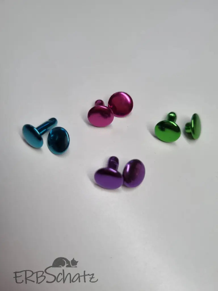 Doppelkopfnieten metallic bunt 8x8mm Pink
