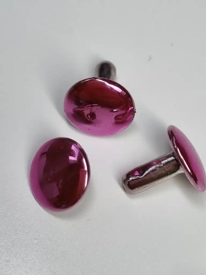 Doppelkopfnieten metallic bunt 9x9mm (neu) Pink
