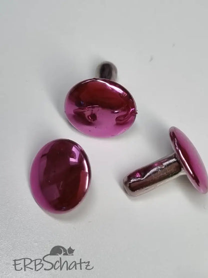 Doppelkopfnieten metallic bunt 9x9mm (neu) Pink