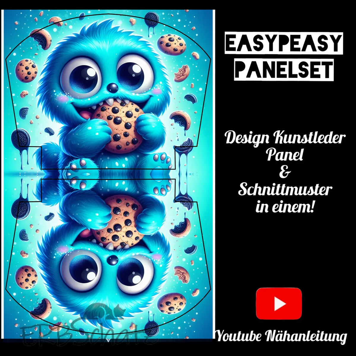 Easy Peasy KL Panelset Cookie Monster | Kosmetiktasche