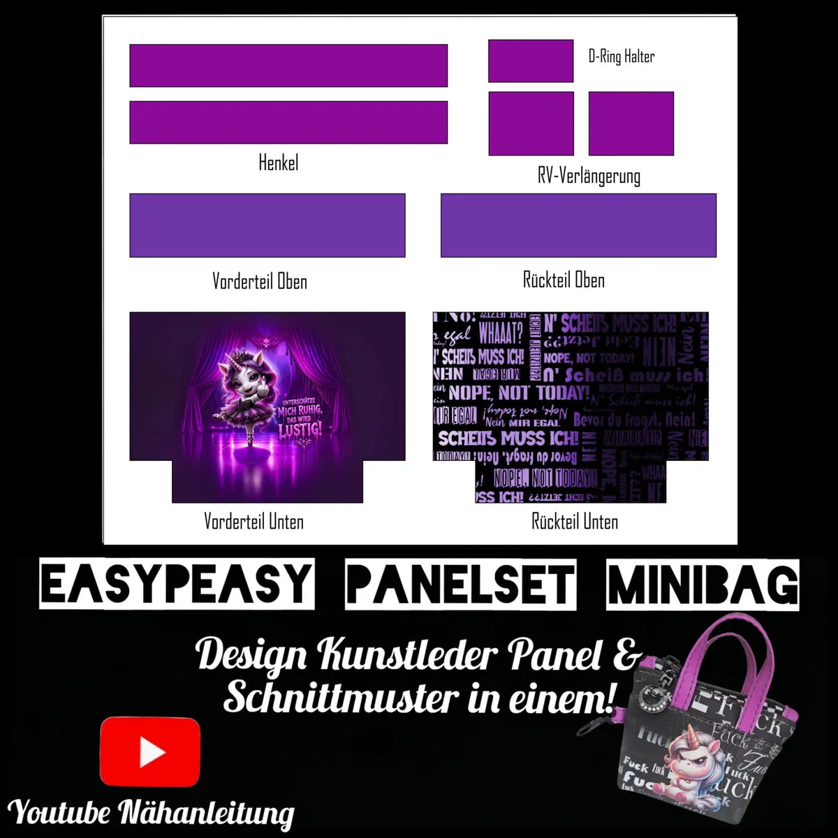 Easy Peasy KL Panelset MiniBag | Dancing Unicorn