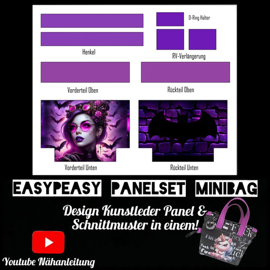 Easy Peasy KL Panelset MiniBag | Purple Bats Woman