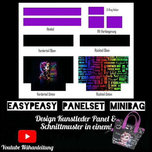 Easy Peasy KL Panelset MiniBag | Sei leise Unicorn
