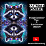 Easy Peasy KL Panelset Steampunk Raccoon | Kosmetiktasche