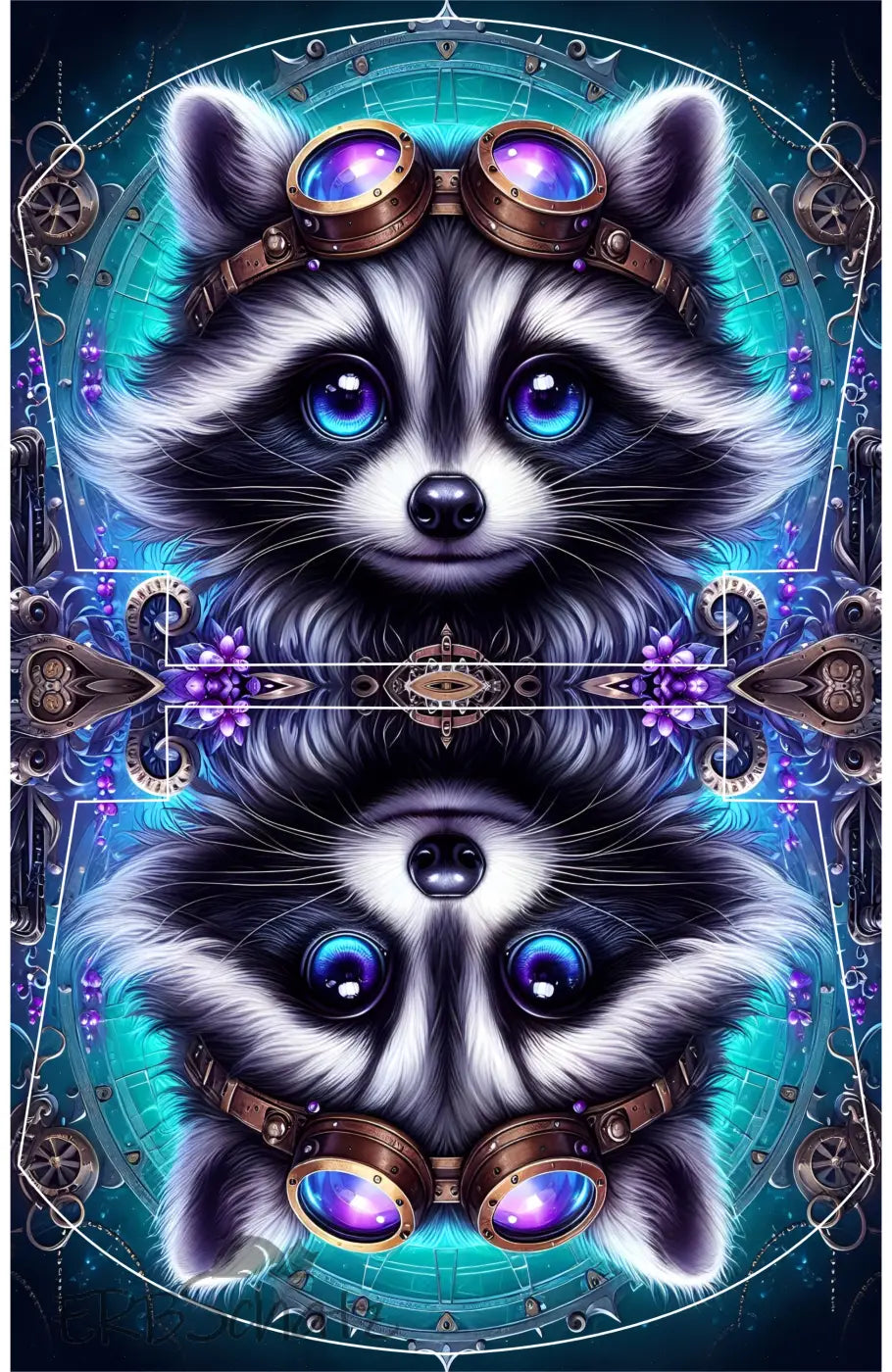 Easy Peasy KL Panelset Steampunk Raccoon | Kosmetiktasche