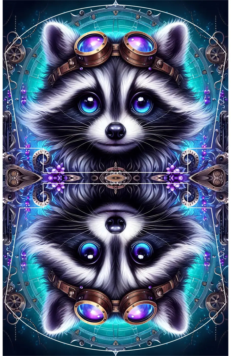 Easy Peasy KL Panelset Steampunk Raccoon | Kosmetiktasche
