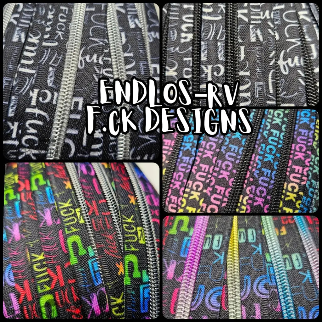 Endlosreißverschlüsse bedruckt F.CK Designs - Gr.5
