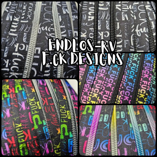 Endlosreißverschlüsse bedruckt F.CK Designs - Gr.5