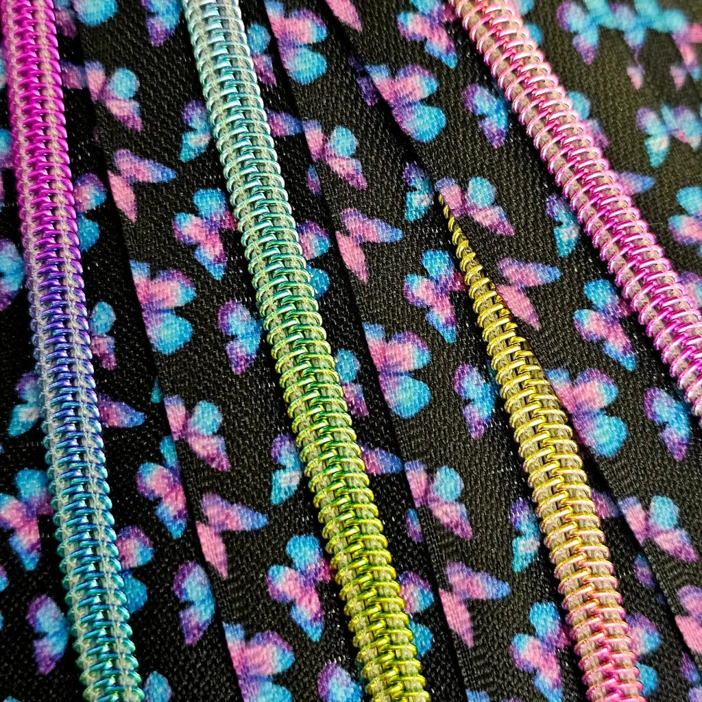 Endlosreißverschlüsse bedruckt Tier- und Blüten- Designs