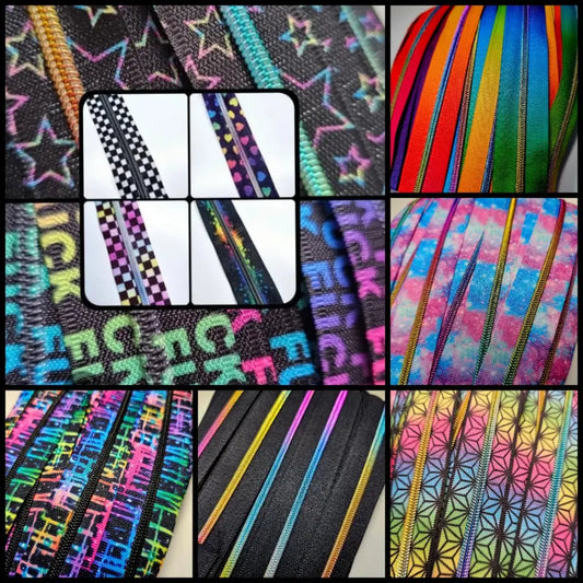 Endlosreißverschlüsse bedruckt verschiedene Designs (Gr. 3)