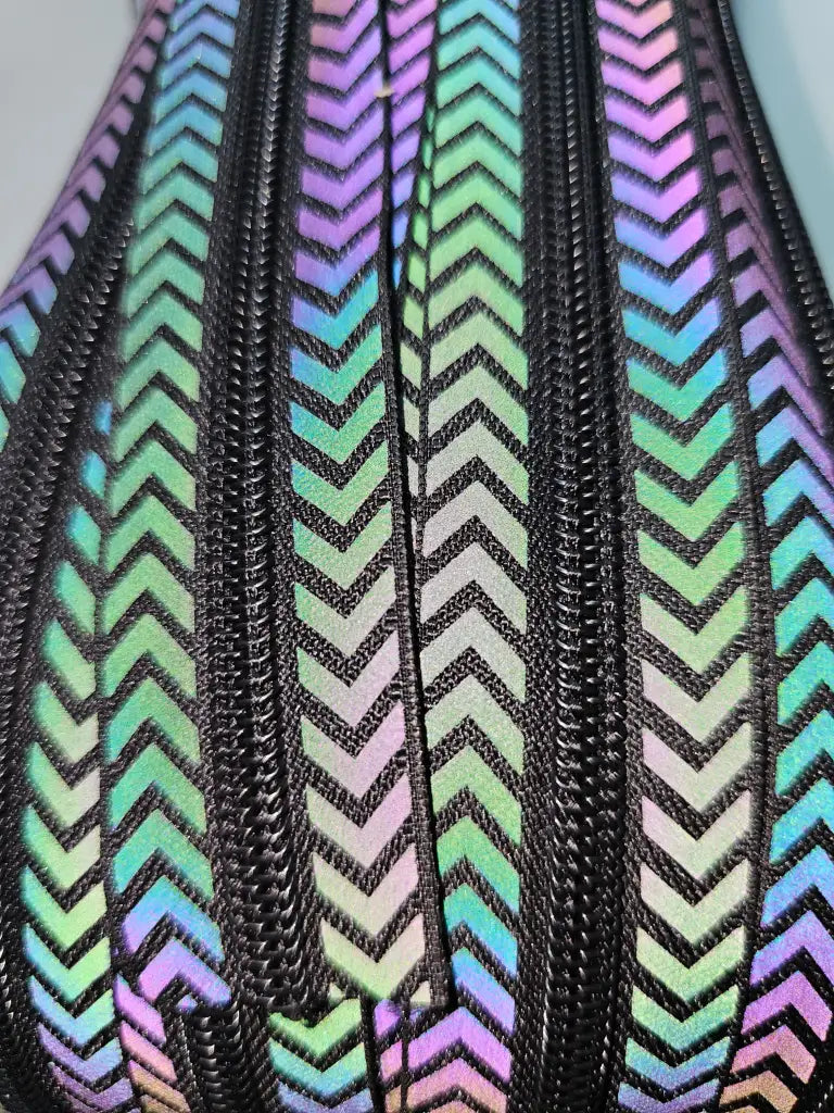 Endlosreißverschlüsse Black Rainbow reflektierend - Gr.5