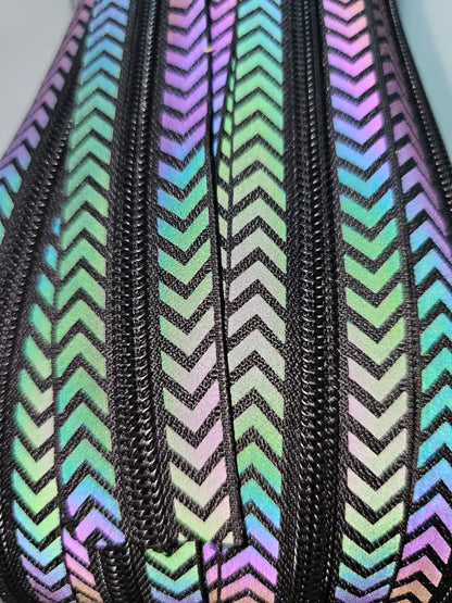 Endlosreißverschlüsse Black Rainbow reflektierend - Gr.5