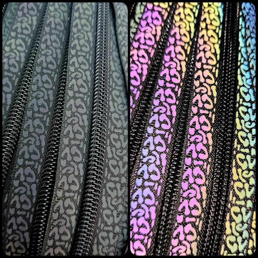 Endlosreißverschlüsse Black Rainbow reflektierend - Gr.5