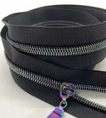 Endlosreißverschlüsse Black Star Rainbow - Gr.5