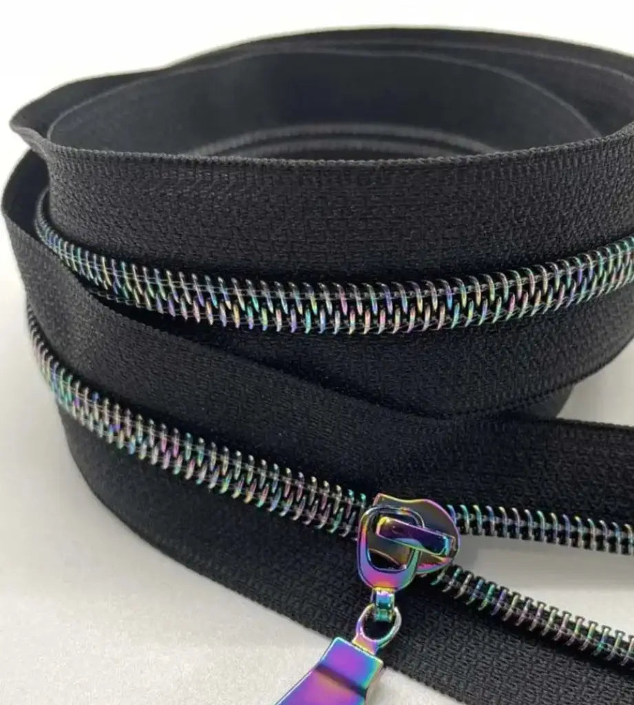 Endlosreißverschlüsse Black Star Rainbow - Gr.5