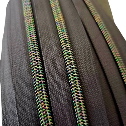 Endlosreißverschlüsse Black Star Rainbow - Gr.5