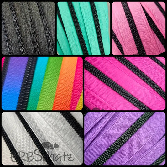 Endlosreißverschlüsse Colour - Black Matt - Gr.5