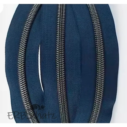 Endlosreißverschlüsse Gun Metal - Dunkelblau