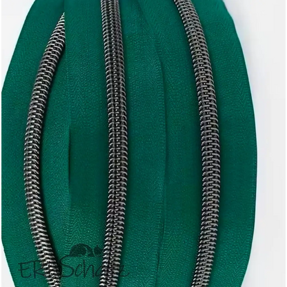 Endlosreißverschlüsse Gun Metal - Dunkelgrün