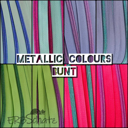Endlosreißverschlüsse Metallic Colours Bunt - Gr.5
