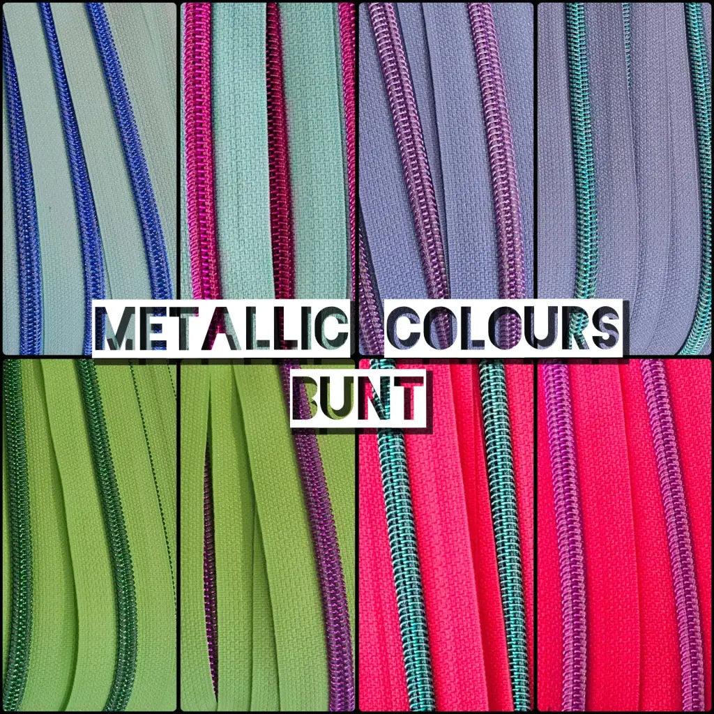 Endlosreißverschlüsse Metallic Colours Bunt - Gr.5