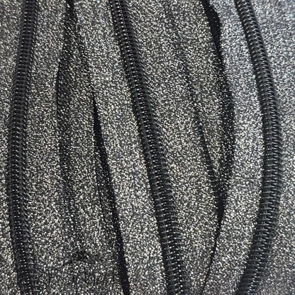 Endlosreißverschlüsse Shiny Lurex - Black/Silver Schwarz