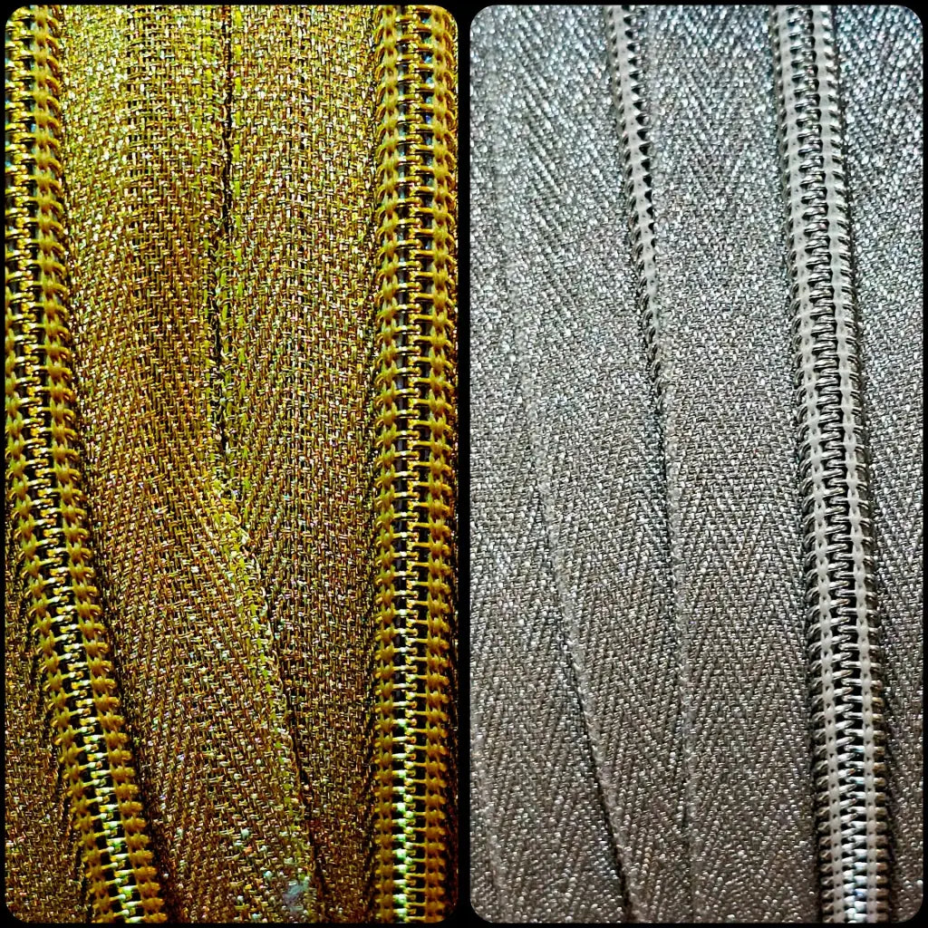 Endlosreißverschlüsse Shiny Lurex Gold / Silber - Gr.5
