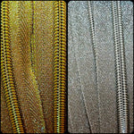 Endlosreißverschlüsse Shiny Lurex Gold / Silber - Gr.5