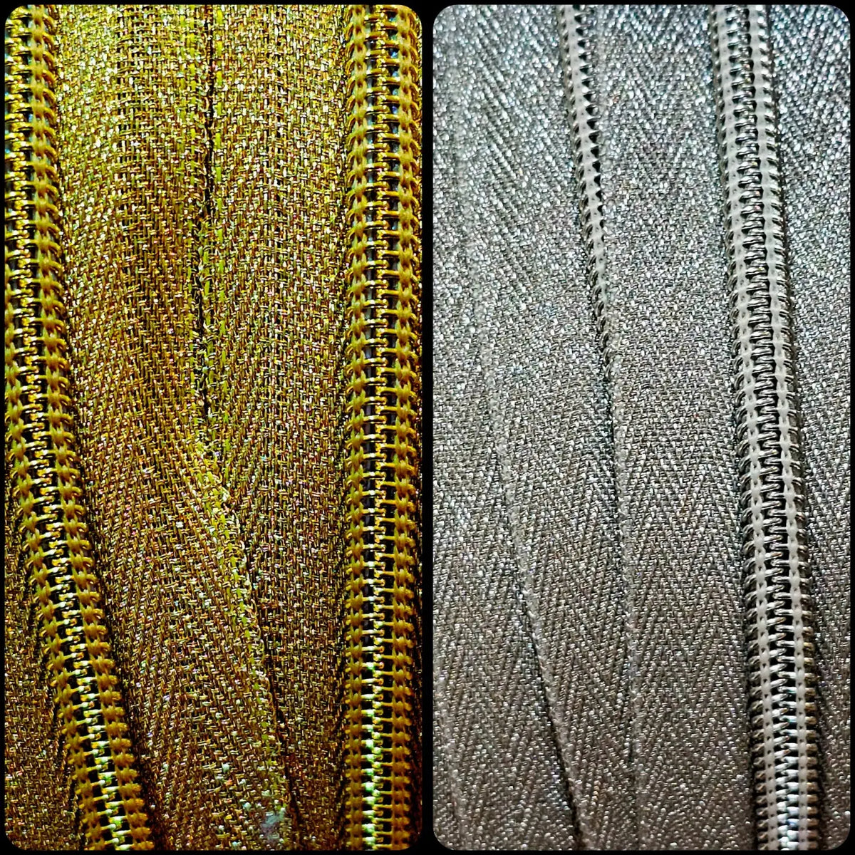 Endlosreißverschlüsse Shiny Lurex Gold / Silber - Gr.5