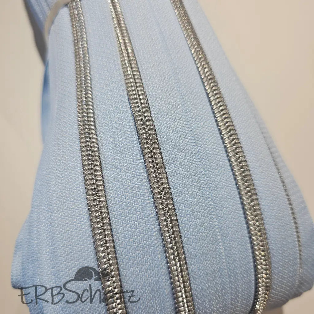 Endlosreißverschlüsse Silber - Hellblau