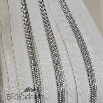 Endlosreißverschlüsse Silber - Weiß